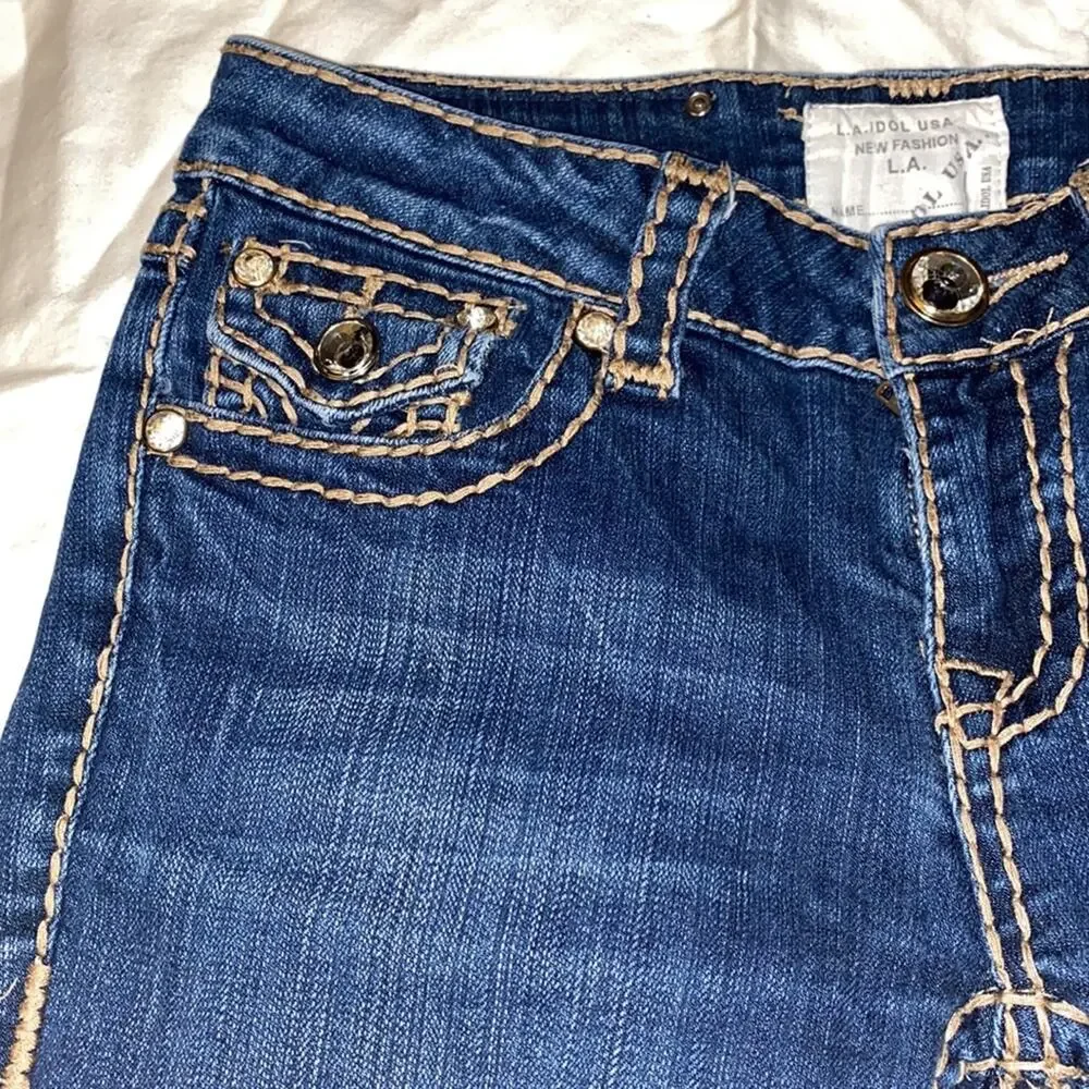 -LA IDol cuffed Bermuda denim shorts